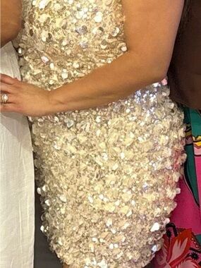 Windsor Cream Sequin Mini Dress